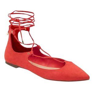 Red lace up flats 7.5 Old Navy bohemian